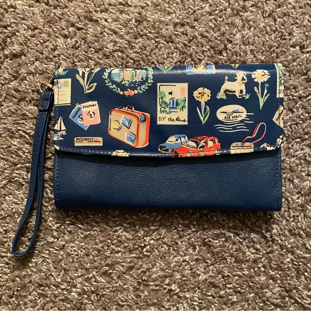 Safekeeper Travel Print Wallet Wristlet Blue/Navy